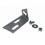 Stainless steel mounting angle including mounting hardware to feeder